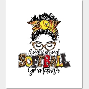 Softball Grandma Messy Bun   Softball Grandma Posters and Art